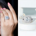Certified 3 Carat Cubic Zirconia Double Vintage Inspired Engagement Ring AAAA 92.5 Sterling Silver 7 - Rosec Jewels