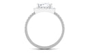 4.25 CT Cushion Cut Zircon Engagement Ring with Halo AAAA - Rosec Jewels