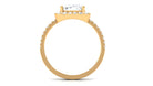 4.25 CT Cushion Cut Zircon Engagement Ring with Halo AAAA - Rosec Jewels