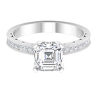 Asscher Cut Zircon Solitaire Engagement Ring AAAA - Rosec Jewels