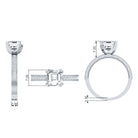 Asscher Cut Zircon Solitaire Engagement Ring AAAA - Rosec Jewels