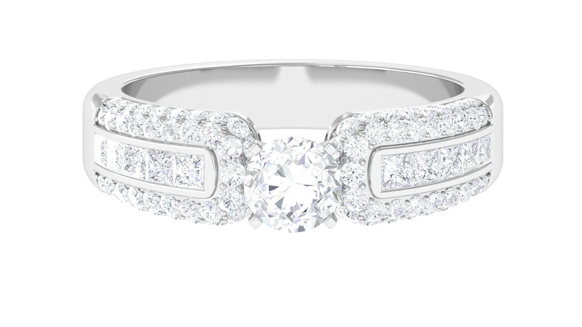 Rosec Jewels-Certified Cubic Zirconia Statement Engagement Ring