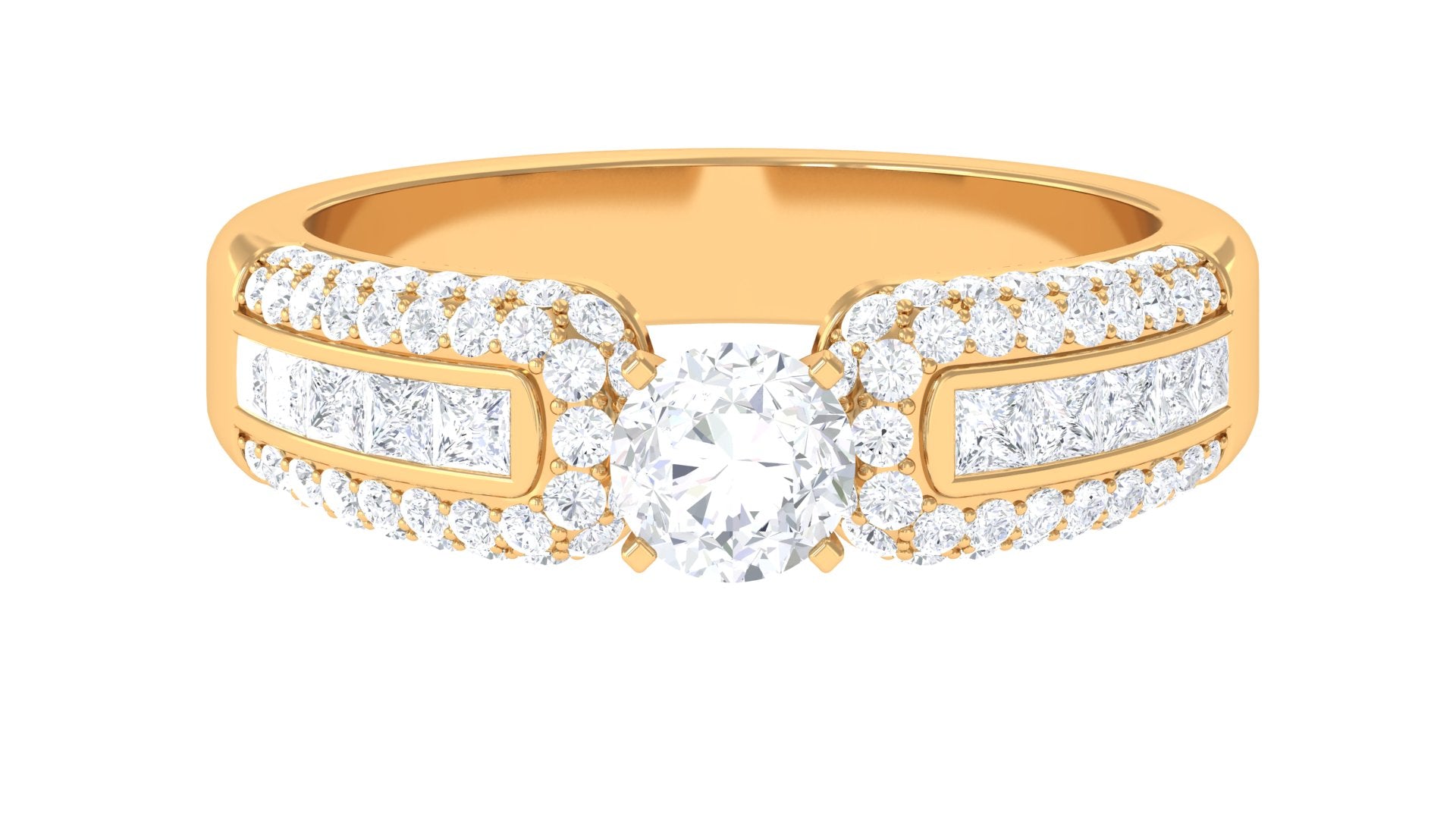Rosec Jewels-Certified Cubic Zirconia Statement Engagement Ring