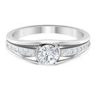 Cubic Zirconia Solitaire Band Ring AAAA - Rosec Jewels