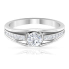 Cubic Zirconia Solitaire Band Ring AAAA - Rosec Jewels