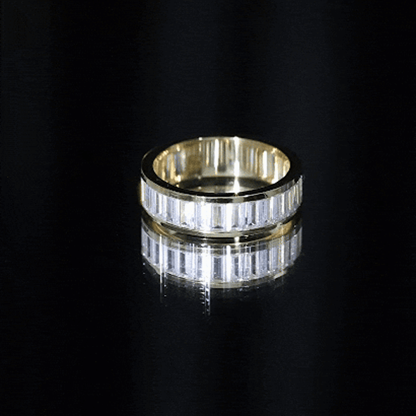 Channel Set Cubic Zirconia Baguette Wedding Band with Certificate AAAA - Rosec Jewels