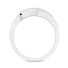 Real Blue Sapphire 3 Stone Promise Ring with Diamond Bypass Shank AAA - Rosec Jewels
