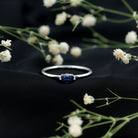 Rosec Jewels-Natural Baguette Blue Sapphire Promise Ring for Women