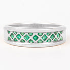 1/2 CT Bezel Set Emerald and Gold Band Ring Emerald - ( AAA ) - Quality - Rosec Jewels