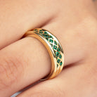 1/2 CT Bezel Set Emerald and Gold Band Ring Emerald - ( AAA ) - Quality - Rosec Jewels