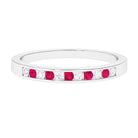 Rosec Jewels-Minimal Ruby Diamond Ring in Channel Set