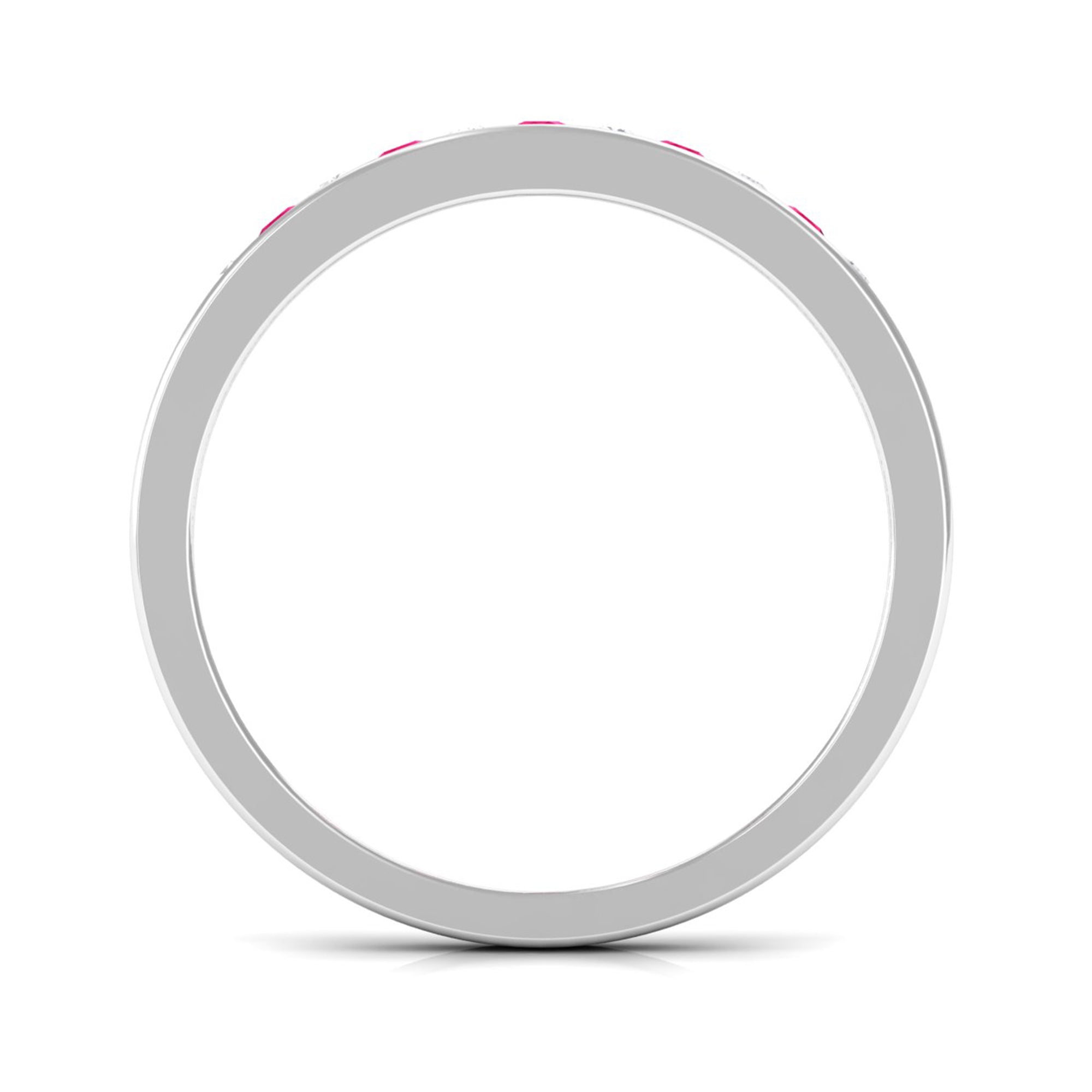 Rosec Jewels-Minimal Ruby Diamond Ring in Channel Set