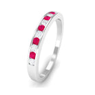 Rosec Jewels-Minimal Ruby Diamond Ring in Channel Set