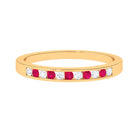 Rosec Jewels-Minimal Ruby Diamond Ring in Channel Set