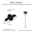 Rosec Jewels-Natural Black Onyx Three Stone Engagement Ring