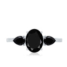 Rosec Jewels-Natural Black Onyx Three Stone Engagement Ring
