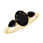 Rosec Jewels-Natural Black Onyx Three Stone Engagement Ring