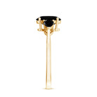 Natural Black Onyx Three Stone Engagement Ring AAA - Rosec Jewels