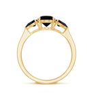 Rosec Jewels-Natural Black Onyx Three Stone Engagement Ring