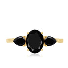 Rosec Jewels-Natural Black Onyx Three Stone Engagement Ring
