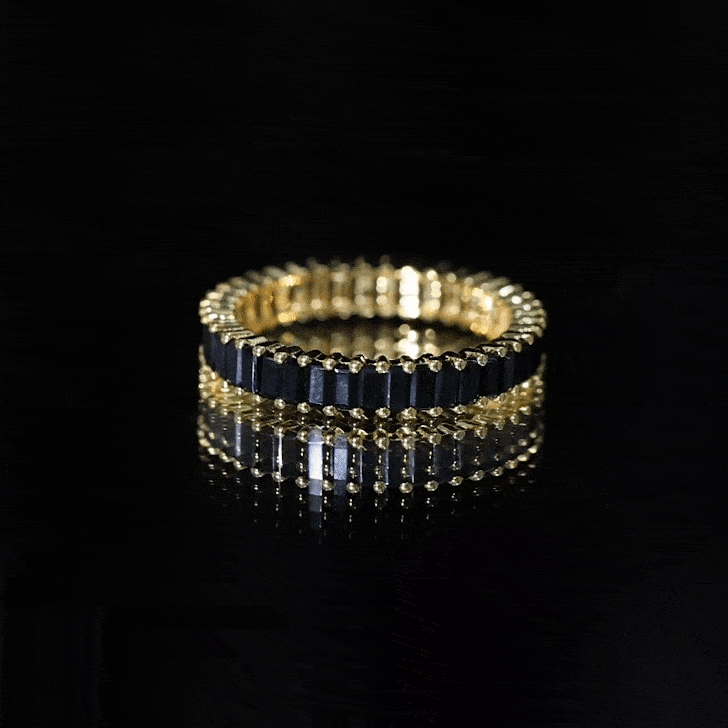 2.75 CT Baguette Cut Black Onyx Full Eternity Ring Black Onyx - ( AAA ) - Quality - Rosec Jewels