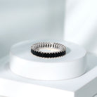 Baguette Cut Black Onyx Eternity Band Ring for Her AAA - Rosec Jewels