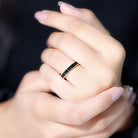 Baguette Cut Black Onyx Eternity Band Ring for Her AAA - Rosec Jewels