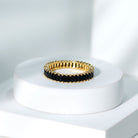 Baguette Cut Black Onyx Eternity Band Ring for Her AAA - Rosec Jewels