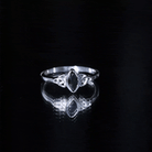 Certified 0.8 Carat Lab Grown Black Diamond Marquise Promise Ring with Celtic Knot AAAA ( Synthetic ) - Rosec Jewels