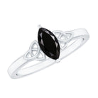 Certified 0.8 Carat Lab Grown Black Diamond Marquise Promise Ring with Celtic Knot AAAA ( Synthetic ) - Rosec Jewels