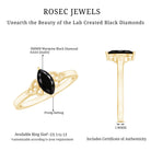 Certified 0.8 Carat Lab Grown Black Diamond Marquise Promise Ring with Celtic Knot AAAA ( Synthetic ) - Rosec Jewels