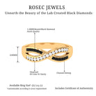 1 CT Channel Set Created Black Diamond Infinity Ring with Diamond Lab Created Black Diamond - ( AAAA ) - Quality - Rosec Jewels