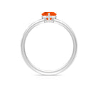 1/2 Carat Fire Opal Heart Engagement Ring with Diamond AAA - Rosec Jewels