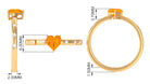 1/2 Carat Fire Opal Heart Engagement Ring with Diamond AAA - Rosec Jewels