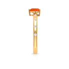 1/2 Carat Fire Opal Heart Engagement Ring with Diamond AAA - Rosec Jewels