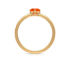 1/2 Carat Fire Opal Heart Engagement Ring with Diamond AAA - Rosec Jewels