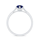 Certified 0.6 Carat Lab Grown Blue Sapphire Promise Ring with Diamond AAAA - Rosec Jewels