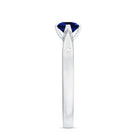 Certified 0.6 Carat Lab Grown Blue Sapphire Promise Ring with Diamond AAAA - Rosec Jewels