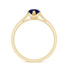 Certified 0.6 Carat Lab Grown Blue Sapphire Promise Ring with Diamond AAAA - Rosec Jewels