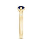 Certified 0.6 Carat Lab Grown Blue Sapphire Promise Ring with Diamond AAAA - Rosec Jewels