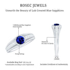 Rosec Jewels-1 CT Created Blue Sapphire and Diamond Classic Engagement Ring