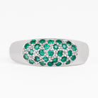 May Birthstone 1/2 CT Round Cut Emerald Anniversary Ring Emerald - ( AAA ) - Quality - Rosec Jewels