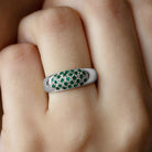Rosec Jewels-Natural Emerald Thick Band Ring with Certificate