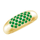 Rosec Jewels-Natural Emerald Thick Band Ring with Certificate
