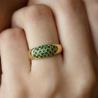 Rosec Jewels-Natural Emerald Thick Band Ring with Certificate