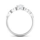 Classic Round Zirconia Engagement Ring with Side Stones AAAA - Rosec Jewels