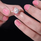 Cubic Zirconia Pear Halo Engagement Ring with Side Stones AAAA - Rosec Jewels