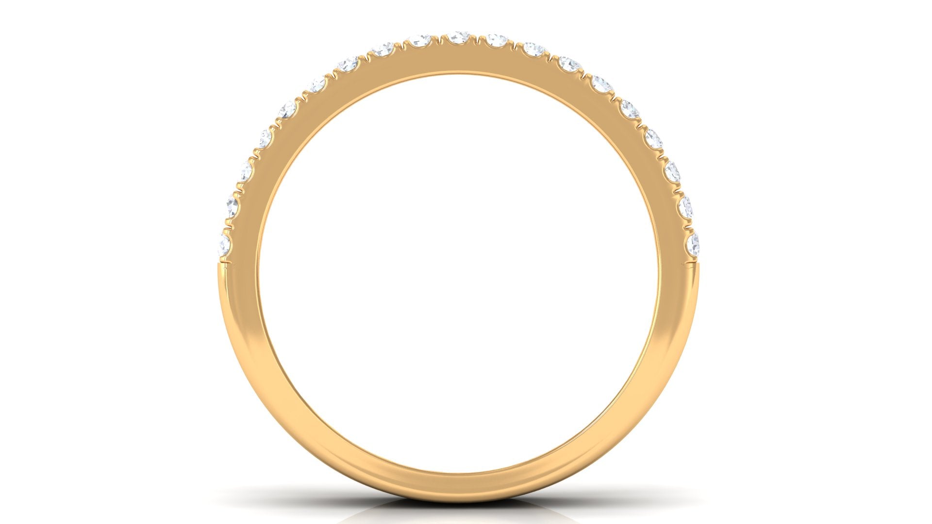 1.50 CT Certified Zircon Semi Eternity Ring in Pave Setting AAAA - Rosec Jewels