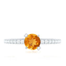 Rosec Jewels-Natural Citrine Promise Ring with Diamond