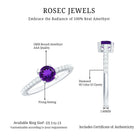 Rosec Jewels-Genuine Amethyst Promise Ring with Diamond for Women